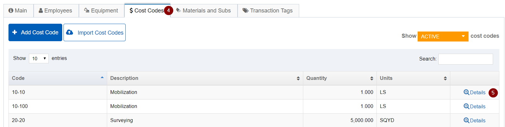 How to Adjust Cost Code Status in HeavyJob Web