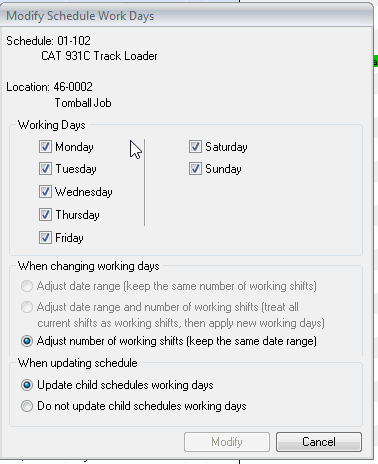 How to Modify Working Days for Cost Codes/Schedules/Needs in HCSS ...
