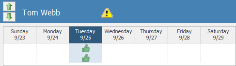Warning Icon on Time Card