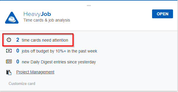 How to Determine Which Time Cards Need Attention on the HCSS Apps Dashboard