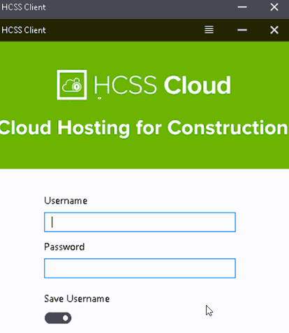 Missing Sign In Button In the HCSS Cloud Workspace