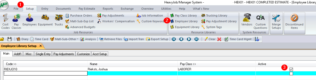 How to Change the Active Status of an Employee in HCSS Skills