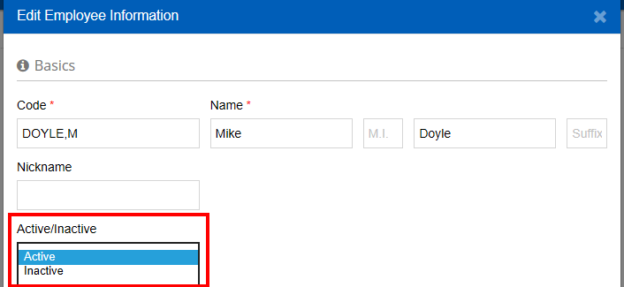 How to Change the Active Status of an Employee in HCSS Skills