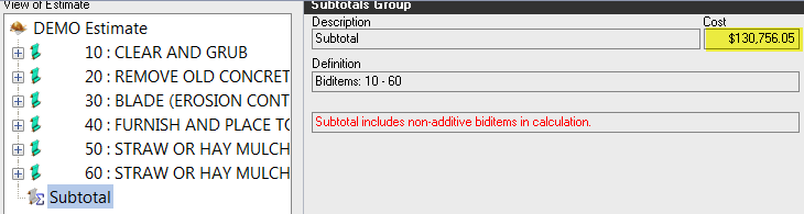 How to Set up and View Subtotals in HeavyBid 2016+