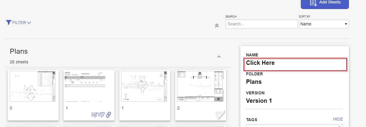 How to Edit the Name of an Existing Sheet in HCSS Plans