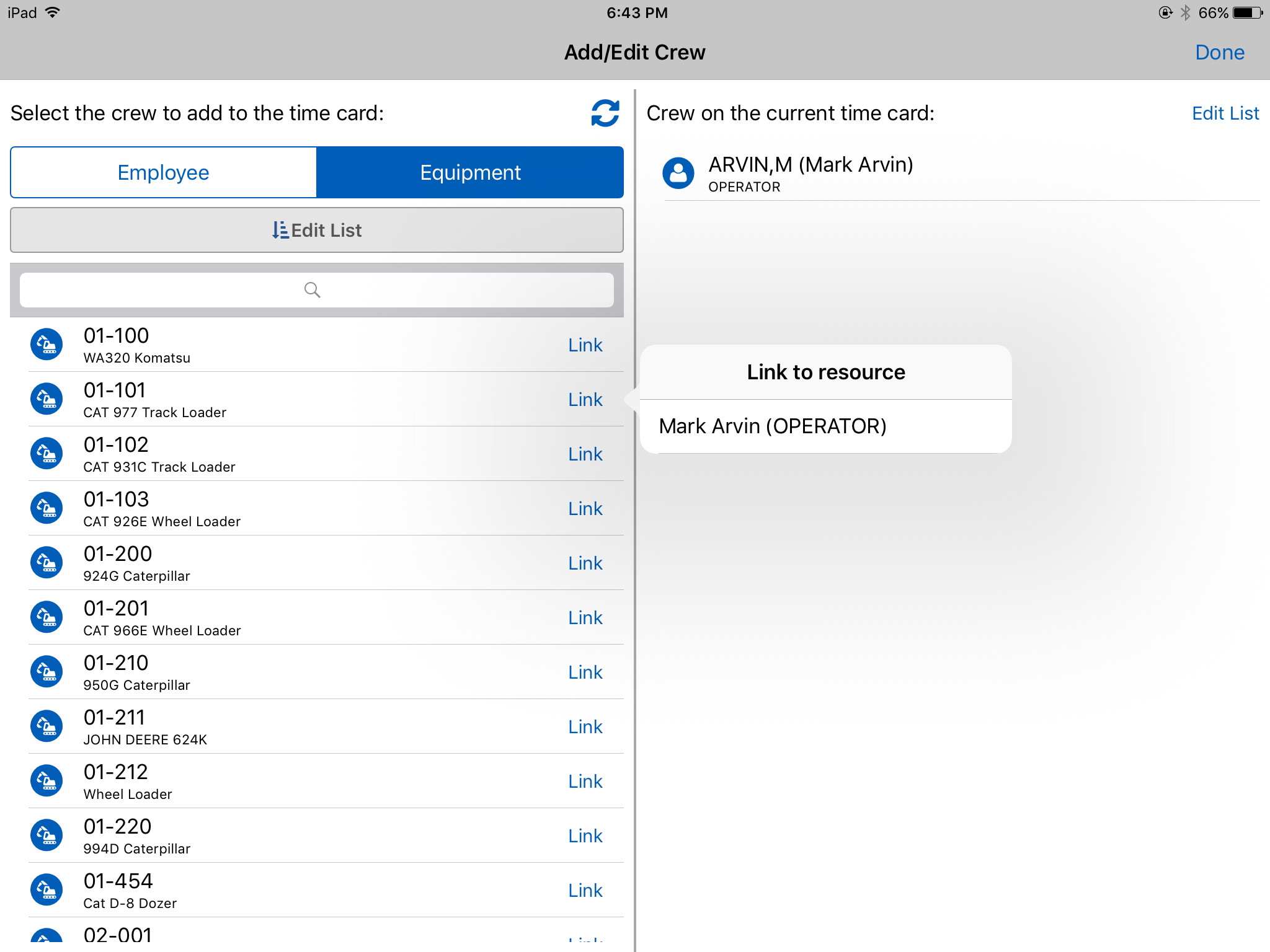 How to Link Employees and Equipment in the HCSS Field Mobile Application
