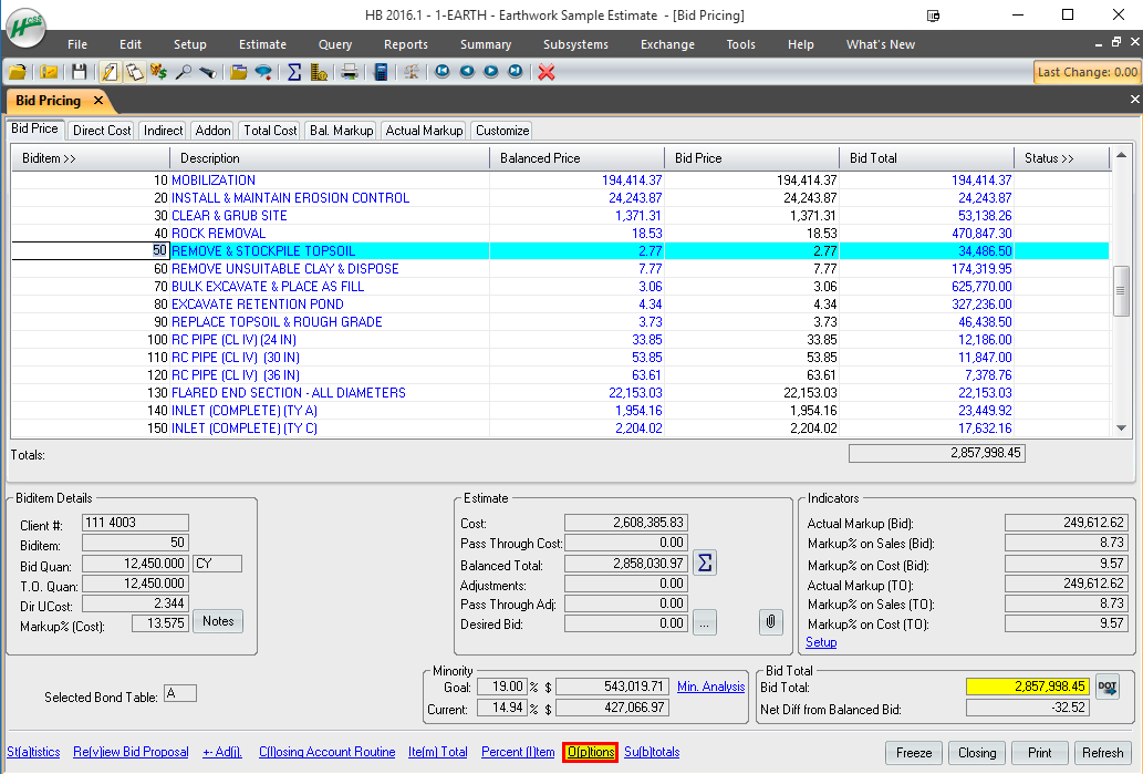 Overview: Options on Bid Pricing