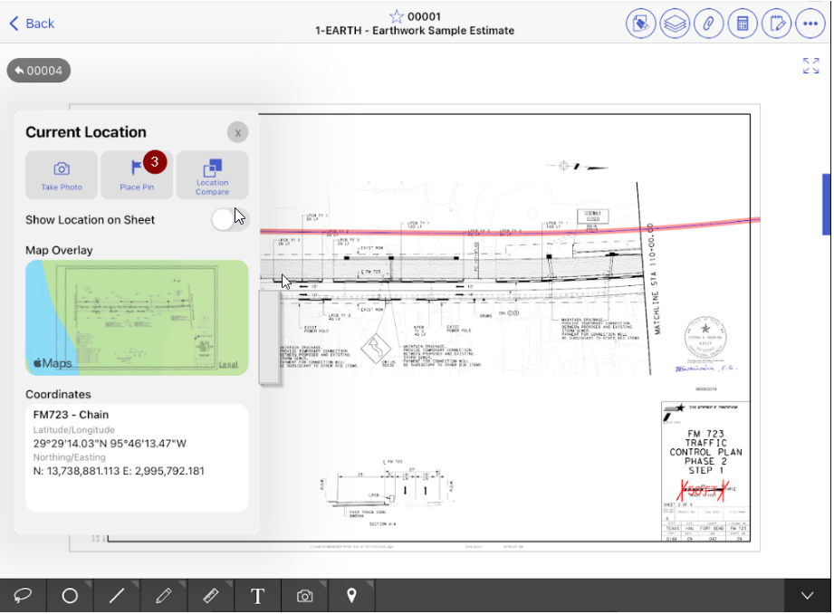 How to Place a Pin in HCSS Plans Mobile