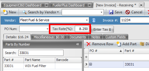 How to Direct Cost a Part to a Work Order from the Receiving Screen