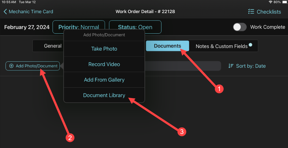 How to Add Photos and Files to Work Orders in Equipment360 Mobile