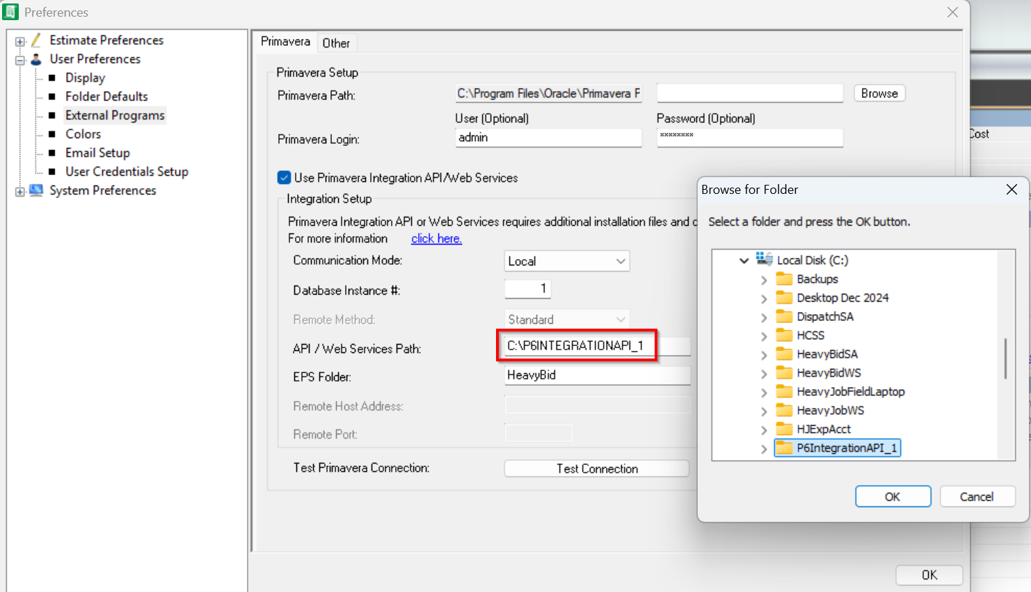 How to Configure HeavyBid to Export Scheduling to Primavera P6 via