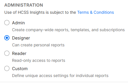 What are the HCSS Insights Roles?