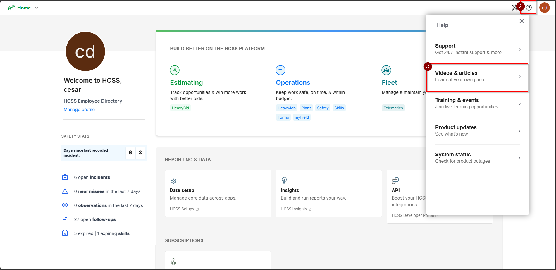 How to Access HCSS Academy via HCSS Credentials