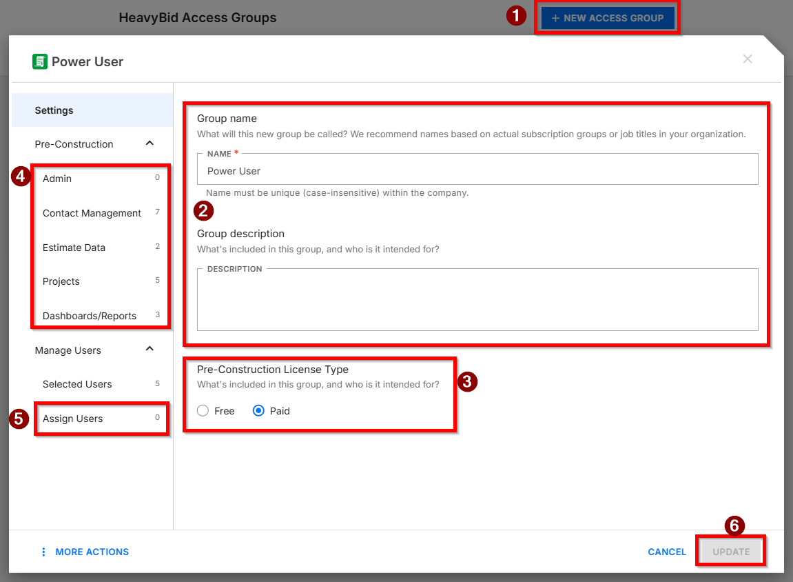 How To Setup Pre-Construction Access Groups in Credentials