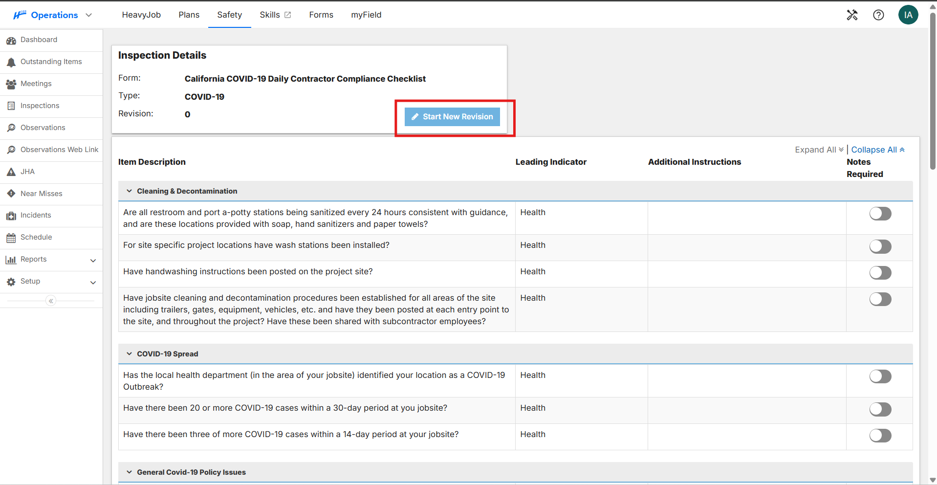 How to Change an Inspection Form Type