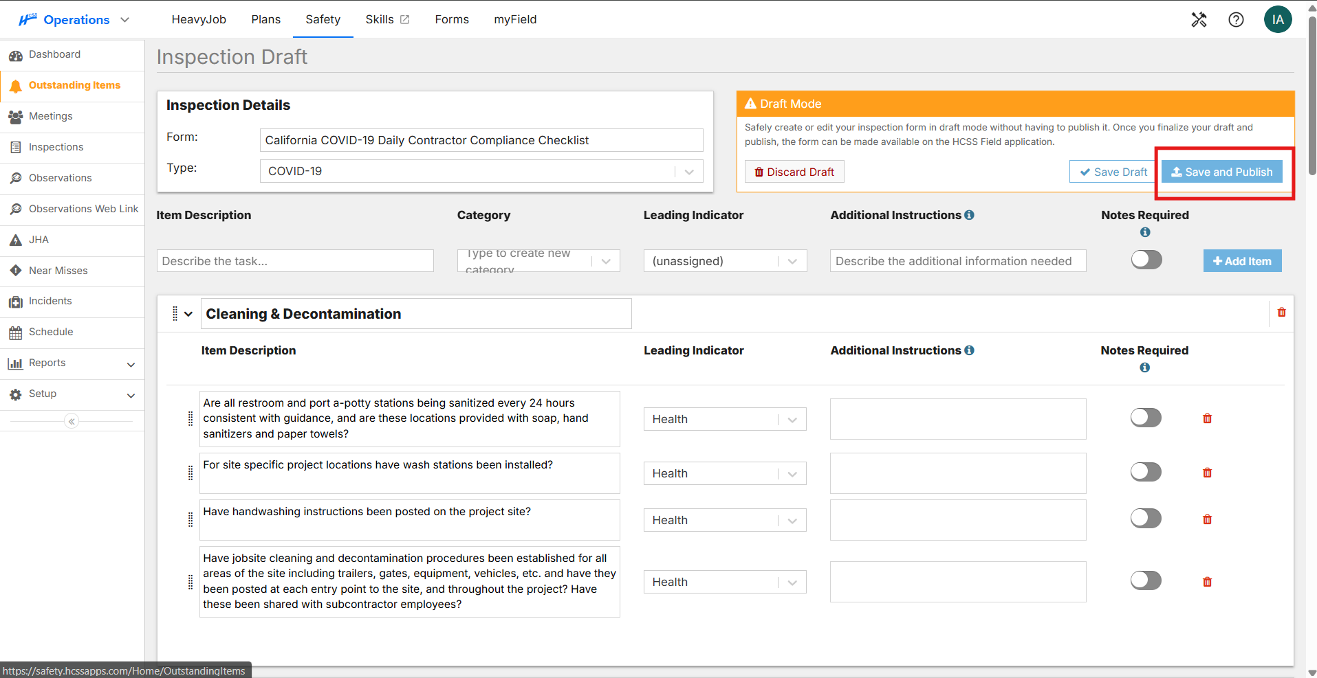How to Change an Inspection Form Type