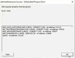 Error: 4155 When Running Bid Summary