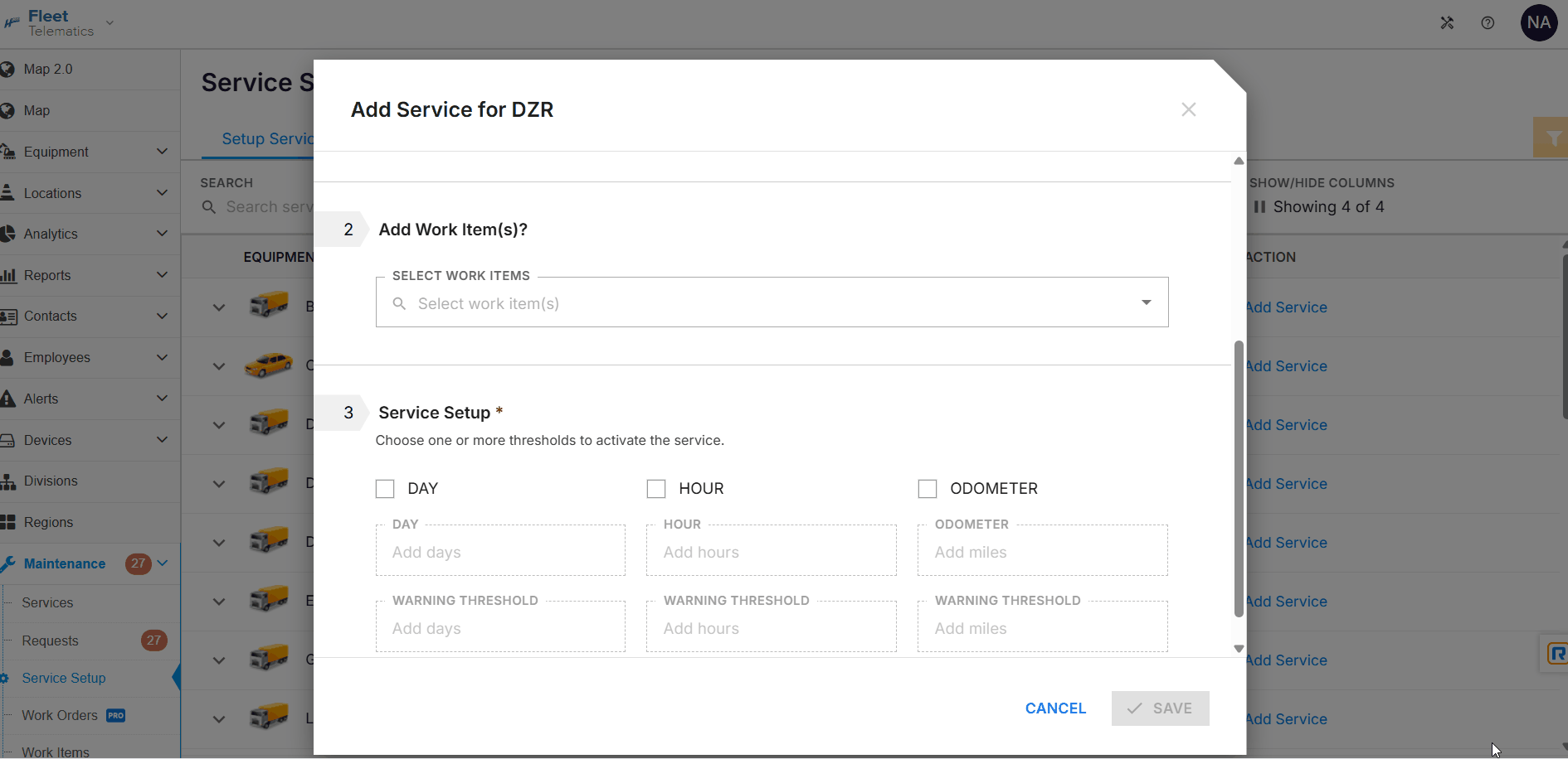 Overview: Service Setup in HCSS Fleet Maintenance