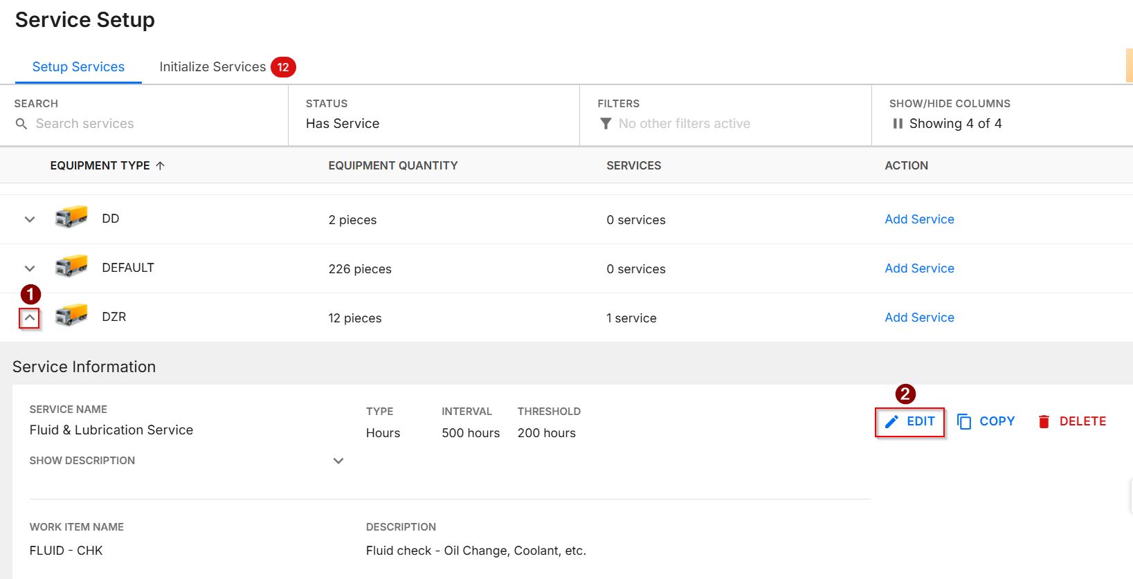 Overview: Service Setup in HCSS Fleet Maintenance
