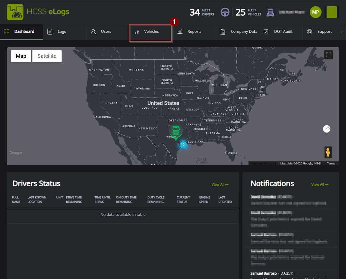 ELD Disconnected Missing in HCSS eLogs Application